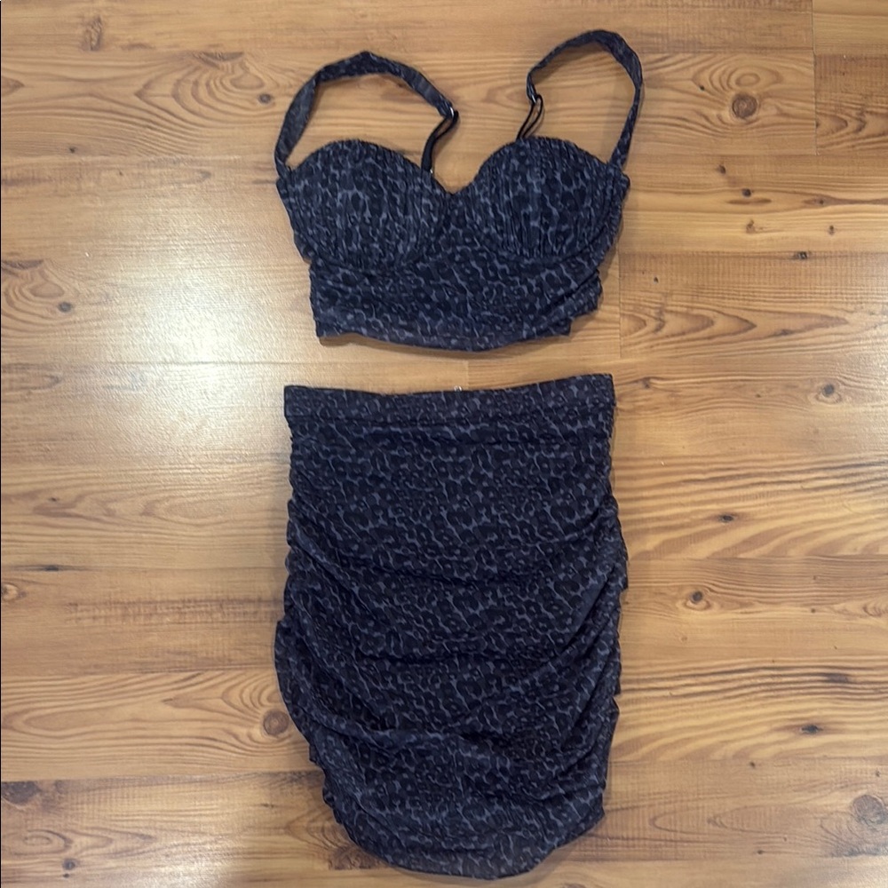 Black and Grey Leopard Print Set